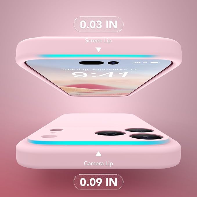 Magnetic for iPhone 17 Pro Case, Compatible with MagSafe, [Full Camera Protection][Screen Protector] Silicone Shockproof Protective Phone Case for iPhone 17 Pro 6.3", Chalk Pink