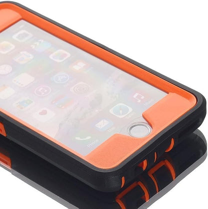 AICase iPhone 8 Plus/7 Plus Case, Heavy Duty Tough 3 in 1 Rugged Shockproof Water-Resistance Cover (Orange/Black)