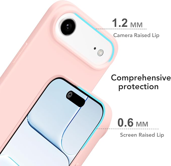 for iPhone 17 Air Case Silicone Compatible with Magsafe Case, Ultra Slim Thin Magnetic Phone Cases Mag Safe, Cute Soft Rubber Gel TPU Matte Plain Wireless Charging Cover for Women, Light Pink