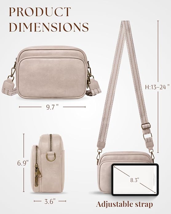 Crossbody Bags with Built-in Wallet, Anti-Theft Travel Purse with Card Slots, Trendy Vegan Shoulder Bag for Women Men