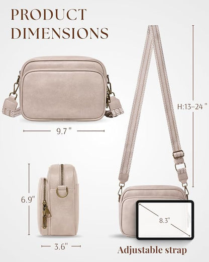 Crossbody Bags with Built-in Wallet, Anti-Theft Travel Purse with Card Slots, Trendy Vegan Shoulder Bag for Women Men