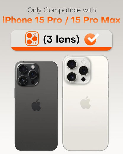 TOCOL for iPhone 15 Pro Max Camera Lens Protector/iPhone 15 Pro Camera Lens Protector Tempered Glass HD Individual Scratch Resistant Cover Accessories Case Friendly 2 Pack（Alpine Green）