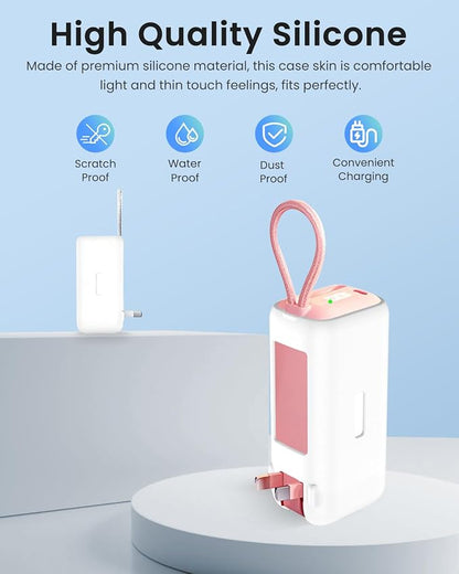 Silicone Case for TORRAS EasyGo 3-in-1 Portable Charger Power Bank,Full-Body Protective Cover for TORRAS Power Bank PB17,Precise Port Cutouts (Case Only) White