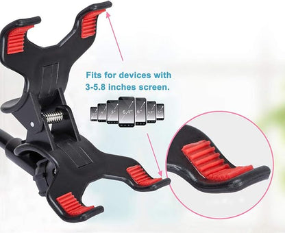 ZTON Universal Cell Phone Holder, Universal Mobile Phone Stand, Lazy Bracket, Flexible Long Arms Clip Mount for iPhone, LG, etc.in Office Bedroom Desktop.(Black)