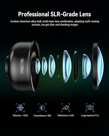 Evil eye 10X Macro Phone Lens Kit for Smartphone with Universal Clip, Professional Macro Photography Lens for iPhone, Samsung and Most of Android Smartphone