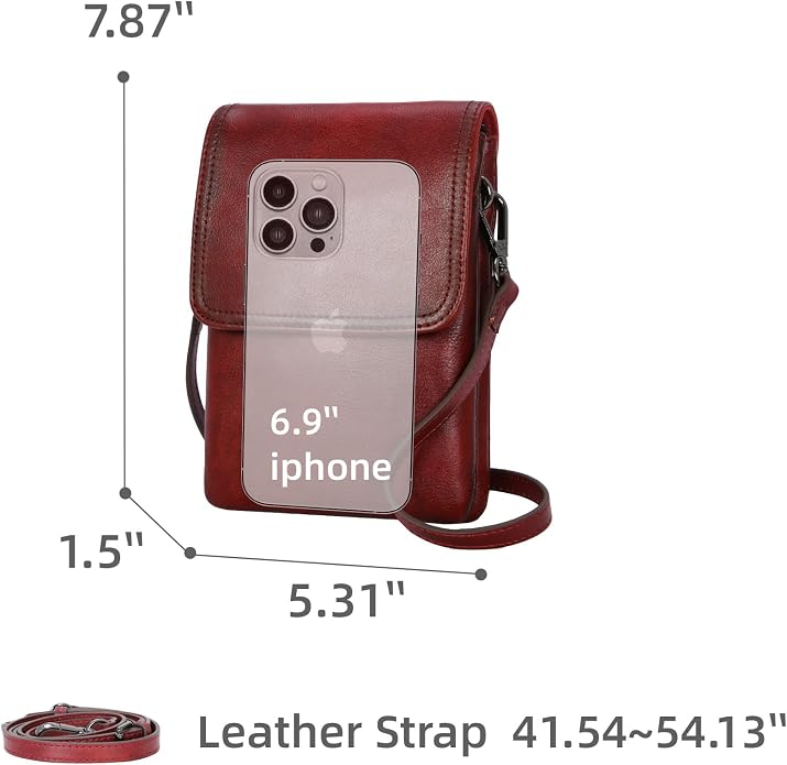 Iswee Leather Crossbody Bags for Women RFID Blocking Cell Phone Purse Small Anti-Theft Zippered with Card slots