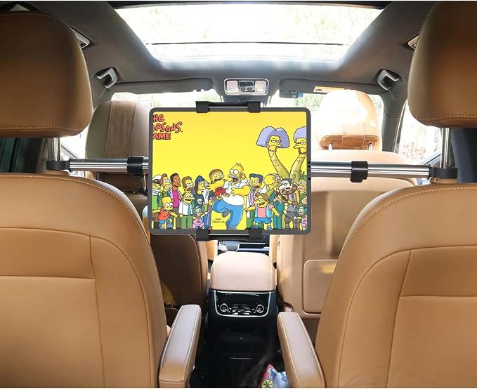 woleyi Car Tablet Mount, Headrest Tablet Holder for 4.7-13 in iPad Smartphone, Car Back Seat Between Tablets Stand for iPad Pro Air Mini, Samsung Tab, Fire HD, Long Road Trip Essentials for Kids