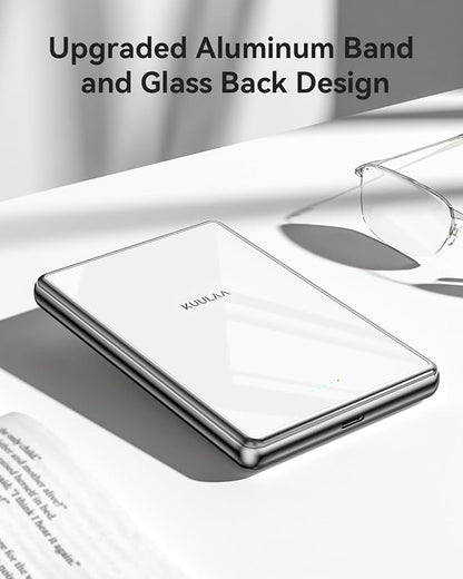 Kuulaa 10000mAh Magsafe Power Bank Ultra Slim 0.53'' Magnetic Wireless Portable Charger with USB-C Output, 20W PD Fast Charging for iPhone 16/15/14/13/12 Series, Tempered Glass Design