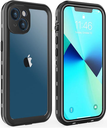 for iPhone 13 Case Waterproof Shockproof Dustproof Full-Body Sturdy with Camera Lens Protector and Built-in Screen Protector,Underwater Full Sealed Cover Protective for iPhone 13(Black)