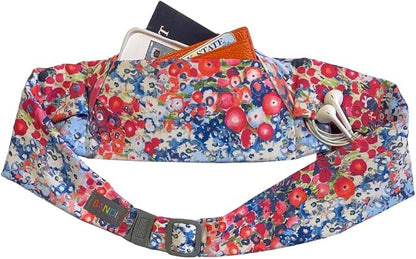 BANDI Plus Size Fanny Pack for Women - Travel-Ready Pocket Belt with Secure Hidden Money & Running Belt for Phone, Passport, Keys, & Medical Devices, Adjustable Fit, Comfortable (Poppies)