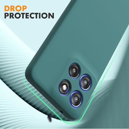 Case for Motorola Moto G Stylus 5G 2025, 2 Pack Tempered Glass Screen Protectors, Soft TPU Liquid Silicone Shockproof Gel Case-Midnight Green