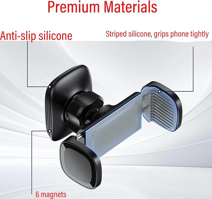 Magnetic Phone Mount for Gym/Forklift/Tractors/Heavy Equipment (Gray)
