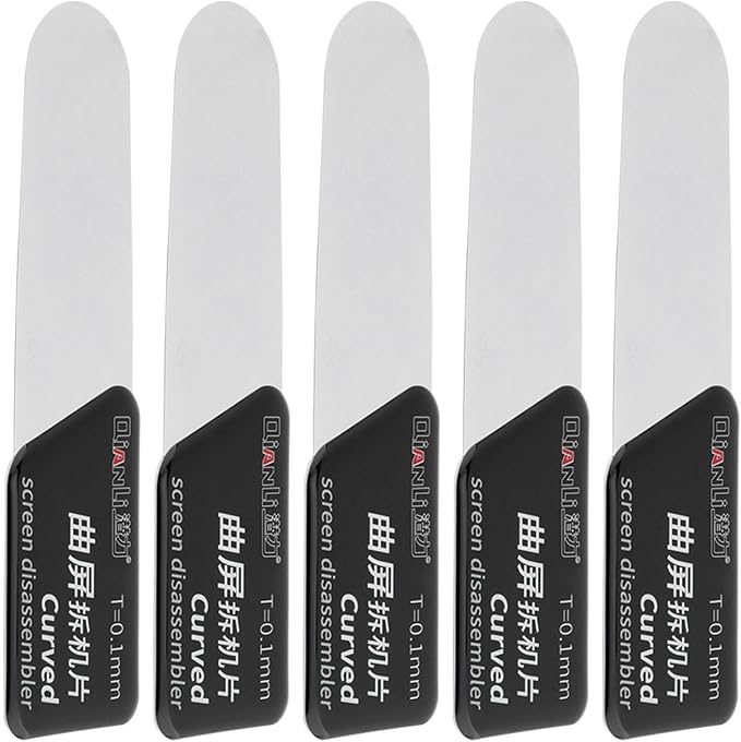 5Pcs Disassembler Pry Tools, Ultra-Thin Separate Screen Curved Spudger, Stainless Steel Mobile Phone Screen Pry Blade, Repair Opening Tool for Smartphone Curved-Screen LCD Casing(5pcs)