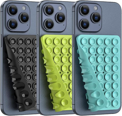 Double Sided Silicone Suction Phone Holder Mount, Silicon Accessory for iPhone and Android, Hands-Free Mirror Shower Phone Holder, TikTok Videos and Selfies (Combo D)