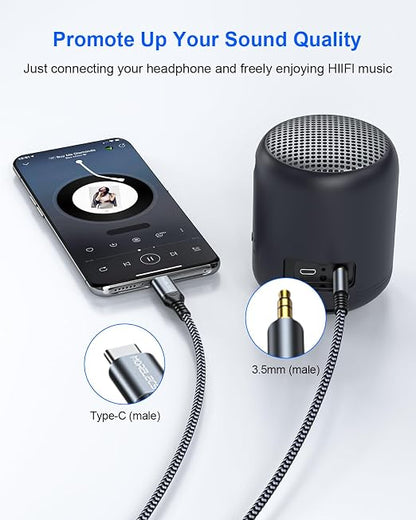 Aux to USB C, 10ft Aux Cord to USB C Compatible with iPhone 15/16/17, Galaxy S225/S24/23, iPad Pro, Pixel - Type C to 3.5mm Cord for Car, Headphones, Speakers