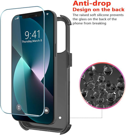 Diverbox for iPhone 13 Case [Compatible with MagSafe] [Shockproof] [Dropproof] [with Screen Protector ] 3in1 Heavy Duty Protection Phone Case Cover for Apple iPhone 13 (Matte Black(Magnet))