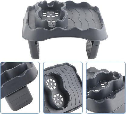 Hot Tub Table, Pool Cup Holder Fits for Outdoor Inflatable Pools/Spas Side Table Swimming Pool Side Drink Tray with Drain Holes for Bathtub Spa Patio(Gray)