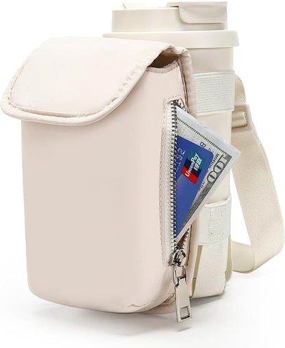 Herald Mini Phone Crossbody Bag with Water Bottle Holder, Water Bottle Carrier Bag with Strap for GYM, Hiking, Cycling