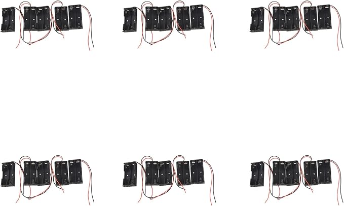 30 Pcs 2 x 1.5V AA Battery Holder Case Box Black W Wire Leads