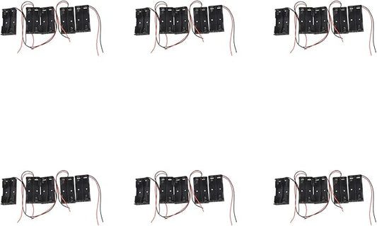 30 Pcs 2 x 1.5V AA Battery Holder Case Box Black W Wire Leads