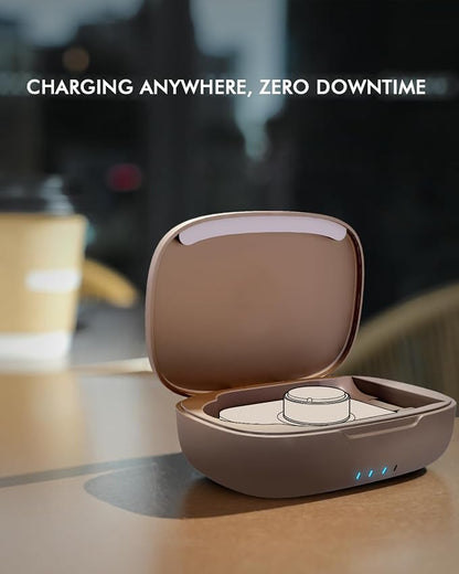 Doohoeek Updated Charging Case Compatible with Oura Ring 4 & 3 Charger, Wireless Power Station Fits Official Chargers & Fit All-Sized Rings Gen 4 & 3 1000mAh (Official Charger NOT Included), Rosegold