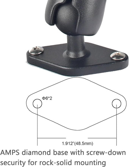 1" Ball Phone Mount – Aluminum Alloy Arm & Base, Double Ball Joint, 360° Adjustable, Screw-Mounted Base, Fits RAM B Size System – Universal Holder for Car, Truck, Van, Desk, Wall, Dashboard