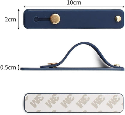Removable and Reusable Cell Phone Grip Strap, Yetaida Telescopic Finger Kickstand Bracket Universal Silicone Phone Holder Stand and Portable Finger Loop for Most Smartphones Case (Navy)