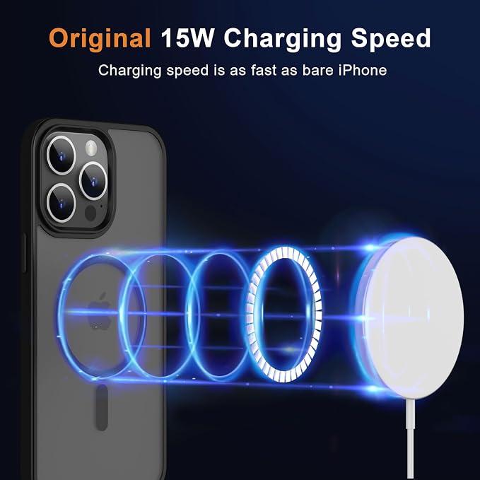 MOCCA Strong Magnetic for iPhone 12 Pro Max Case,[Compatible with Magsafe][Glass Screen Protector+Camera Lens Protector] Slim Thin Shockproof Cover Phone Case for iPhone 12 Pro Max 6.7", Black