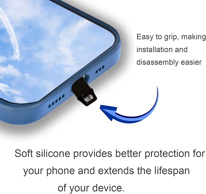 10 Packs of Easy to Grip Phone Dust Plugs, Charging Port Cover for Lightning, with Plug Bracket, Storage Box, Compatible with iPhone 14 13 12 11 X XS XR 8 7 SE