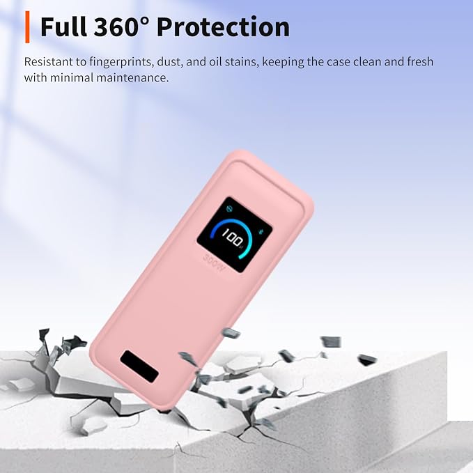 Case for Anker Prime Power Bank(26250mAh 300W)– Soft Silicone Protective Cover Compatible with Prime Power Bank(26250mAh 300W),Shockproof Anti-Scratch Slim Fit Case,Pink