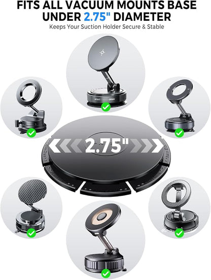 eSamcore 2.75" Dashboard Sticky Pad for Vacuum Suction Magnetic Phone Holder, Flexible Car Dash Mounting Disk with Adhesive for Vacuum Absorption Magnetic Bracket [4-Pack]