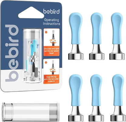 Ear Wax Removal Tool Replacement Tips, 6 pcs for Wet/Dry Earwax Cleaning, Original Ear Cleaner Camera Tips for Bebird Earsight Plus series/30S/R1/X17 Pro/D3 Pro etc