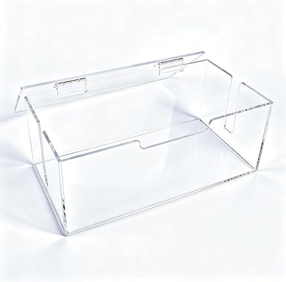 Cable Organizer Storage Box with Lid - Phone Charger Clear Organizer Case for Desk, Wire Organizers for Cords & Power Strips, Electronic Storage Box for Drawer Office Home - Transparent Acrylic