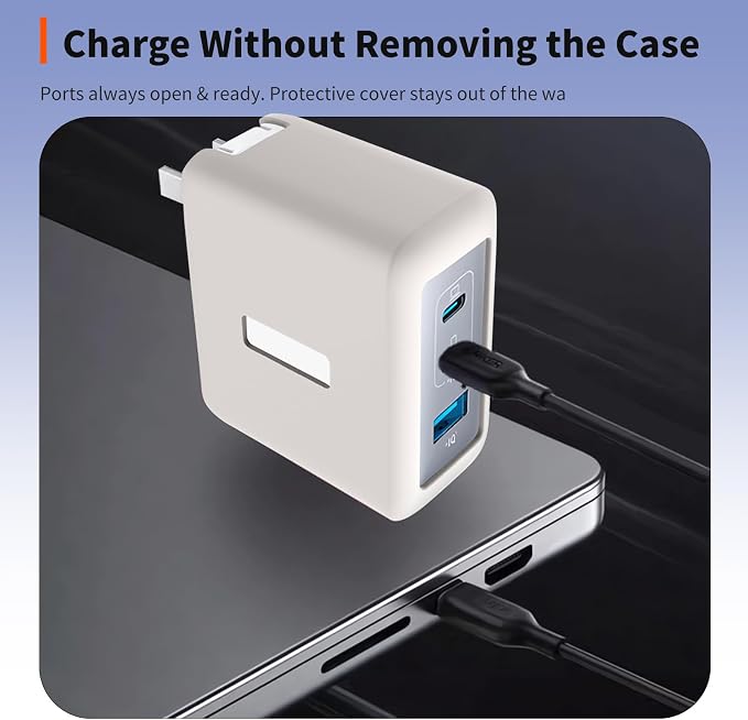 Case for Anker Nano 100W USB-C Charger – Soft Silicone Protective Cover for Dynamic Charger,Shockproof Dustproof Charging Block Protector Sleeve[Gray]