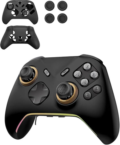 Silicone Protective Case for Flydigi Vader 5 Pro Wireless Controller, Full-Body Protective Cover with Precise Cutout, Shockproof Dustproof Protector Sleeve & Scratch-Resistant Sleeve (Black)