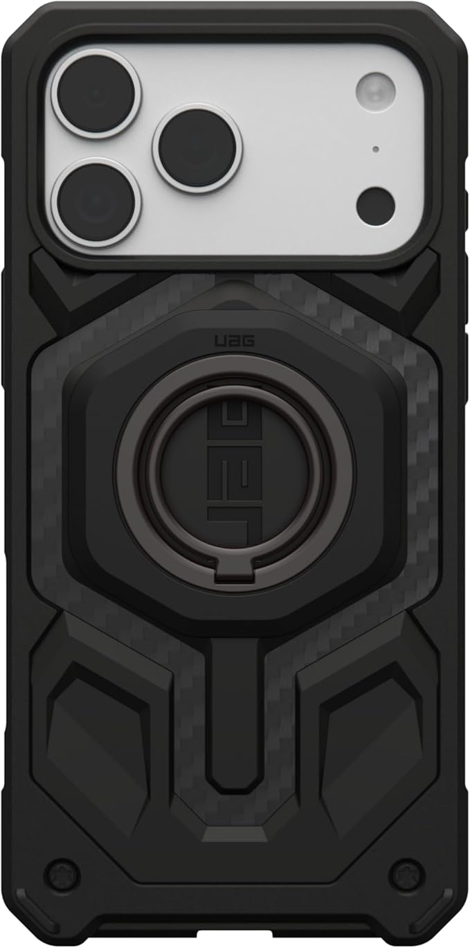 URBAN ARMOR GEAR UAG Mag Ring Stand LT - Ultra Strong Magnet MagSafe Compatible Metal Phone Ring Grip 360 Rotation Multi-Viewing Kickstand, Black