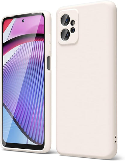 oakxco for Motorola Moto G Power 5G 2023 Phone Case Liquid Silicone, Thin Slim Soft Rubber Gel TPU Plain Simple Cover for Women Girl Cute, Matte Solid Color, Beige
