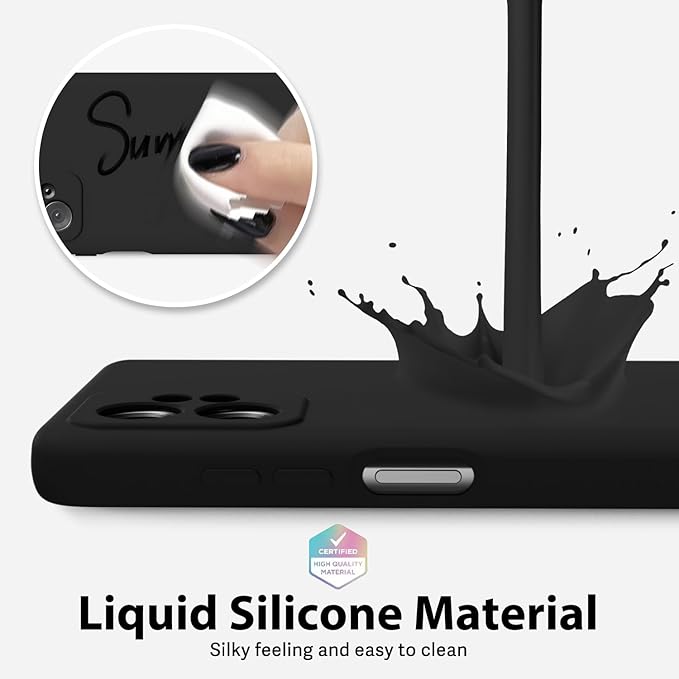 oakxco for Motorola Moto G Power 5G 2023 Phone Case Liquid Silicone, Thin Slim Soft Rubber Gel TPU Plain Simple Cover for Women Girl Cute, Matte Solid Color, Black