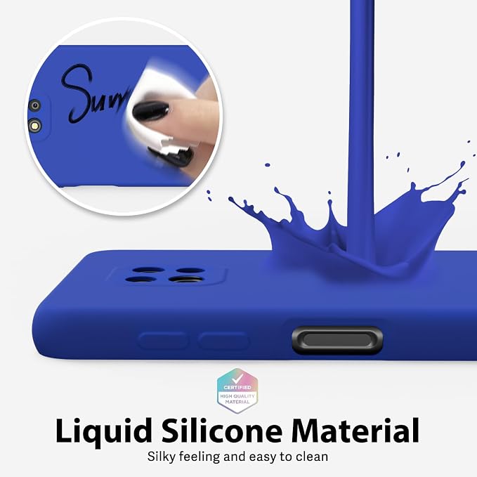 oakxco for Motorola Moto G Power 2021 Phone Case Liquid Silicone, Thin Slim Soft Rubber Gel TPU Plain Simple Cover for Women Girl Cute, Matte Solid Color, Royal Blue