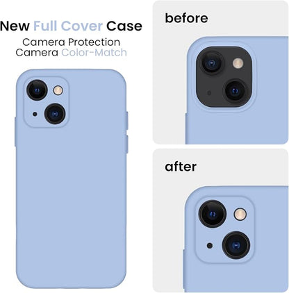 FireNova Designed for iPhone 13 Case, Silicone Upgraded [Camera Protection] Phone Case, Soft Anti-Scratch Microfiber Lining Inside, 6.1 inch, Light Blue