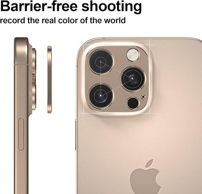 Camera Lens Protector Bumper for iPhone 16 Pro Max/iPhone 16 Pro,No Glass Flat Design, Rose gold