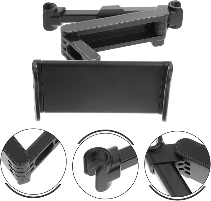 Homoyoyo 1pc Car Seat Headrest Phone Holder Tablet Mount for Rear Seat Compatible with Devices Sturdy Arm for Stability for Family Travel and Entertainment