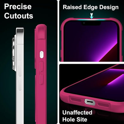 360° Magnetic Swivel Ring for iPhone 13 pro max case, Built-in Metal Stand and Ring Holder, Magsafe Compatible, Military Grade Protection, Shock and Vibration Resistant- Rose Pink