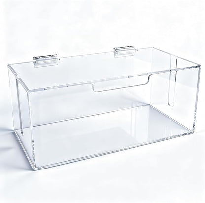 Cable Organizer Storage Box with Lid - Phone Charger Clear Organizer Case for Desk, Wire Organizers for Cords & Power Strips, Electronic Storage Box for Drawer Office Home - Transparent Acrylic