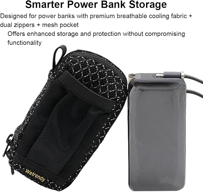 Portable Power Bank Bag for Anker A1637 Portable Power Source Breathable Bag Outdoors Travel Ventilate Carrying Case with Carabiner Clip