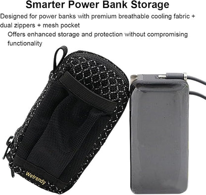 Portable Power Bank Bag for Anker A1637 Portable Power Source Breathable Bag Outdoors Travel Ventilate Carrying Case with Carabiner Clip