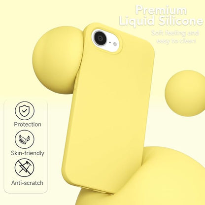 for iPhone 17e 16e Case Silicone Compatible with Magsafe Case, Ultra Slim Thin Magnetic Phone Cases Mag Safe, Cute Soft Rubber Gel TPU Matte Plain Wireless Charging Cover for Women, Yellow