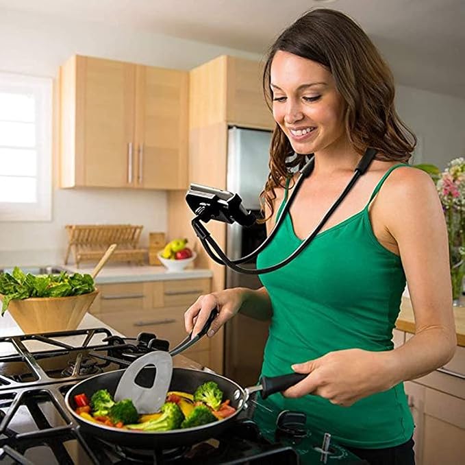 Lazy Neck Phone Holder, Around The Neck Phone Holder for Hands-Free Mobile Phone Holder on Bed/Tableb, 27.6'' Length for 4.7''-6.7'' Size (Blue)