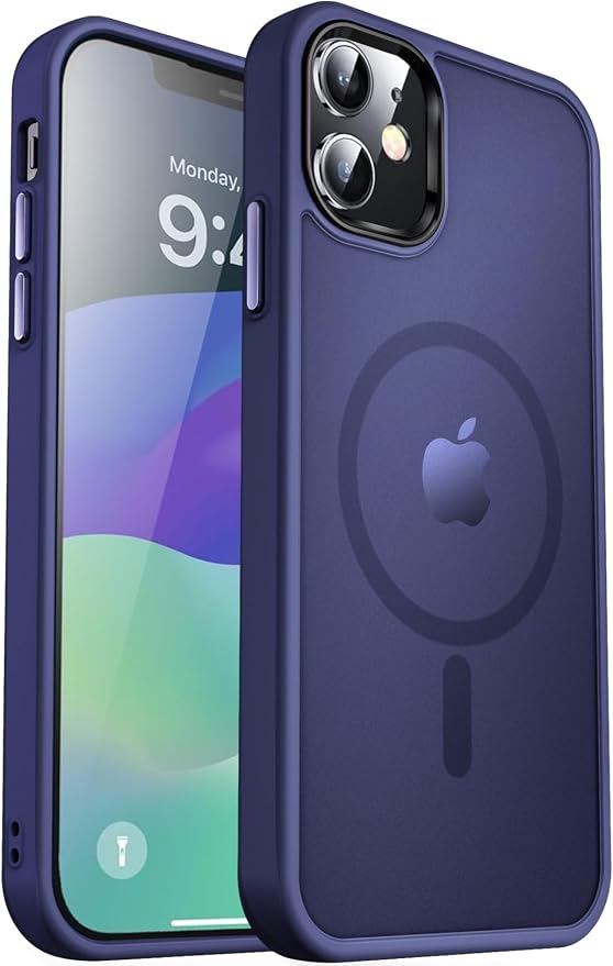 MOCCA Strong Magnetic for iPhone 12 Case/iPhone 12 Pro Case, [Compatible with Magsafe][Mil-Grade Drop Protection] Slim Shockproof Translucent Protective Phone Case for iPhone 12/12 Pro, Deep Blue
