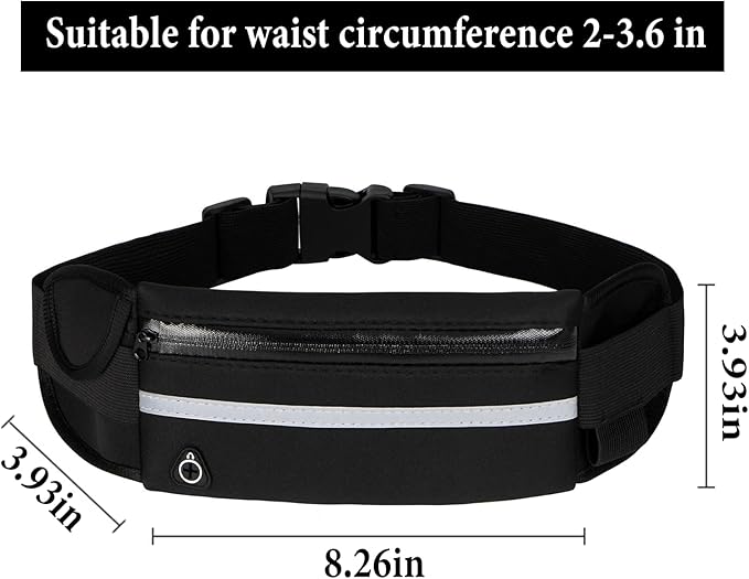 Running Belts for Women and Men,Waterproof Fanny Pack,Flip Belt Running Belt with Water Bottle,Running Phone Holder (Black)